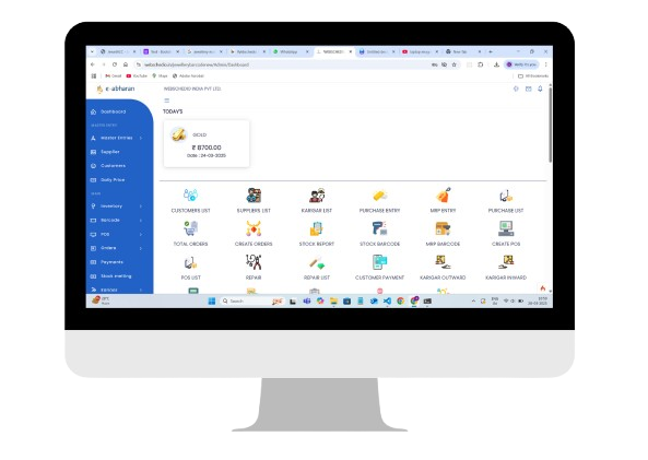 User-Friendly e-Abharan Dashboard for Jewellery Management